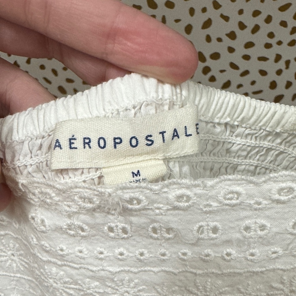Aeropostale White Lace Tiered Blouse - Picture 3 of 4
